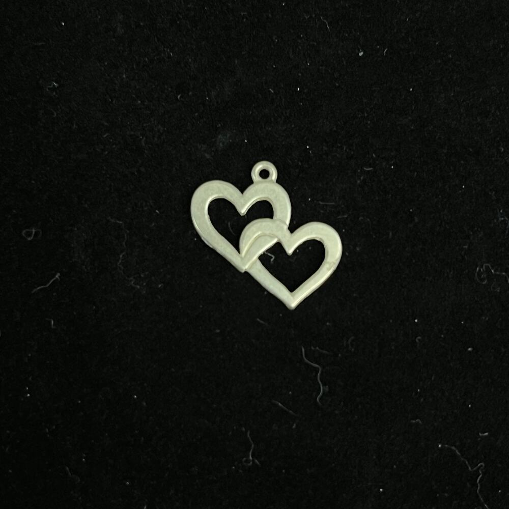 James Avery Sterling Silver 925 Double 2 Linked Hearts Charm